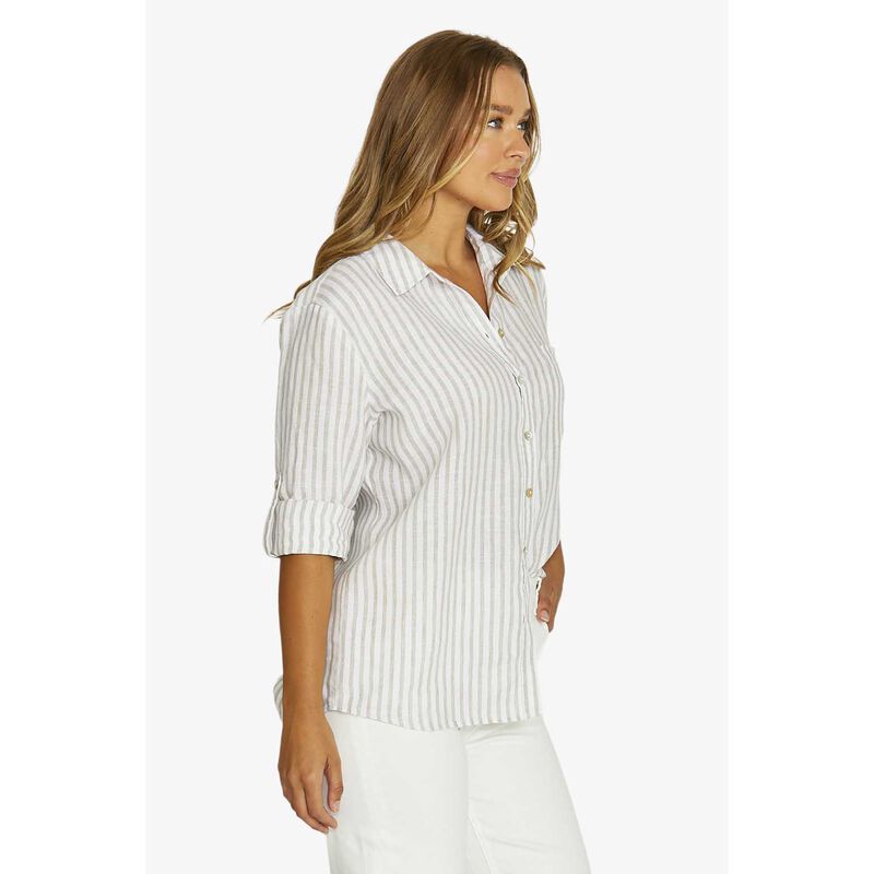 Jump Striped Linen Shirt image number 2